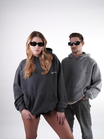 Hoodie Washed Light Grey ESSENCE OF LIFE
