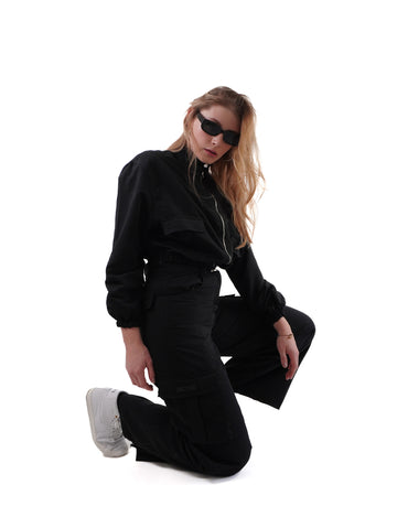 Cargo Pants Black Loose Fit RES STUDIO