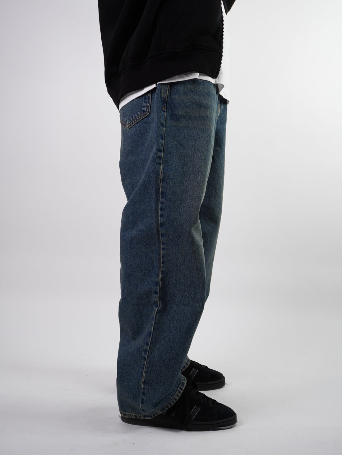Jeansy Baggy Fit Ciemnoniebieskie D JEANS
