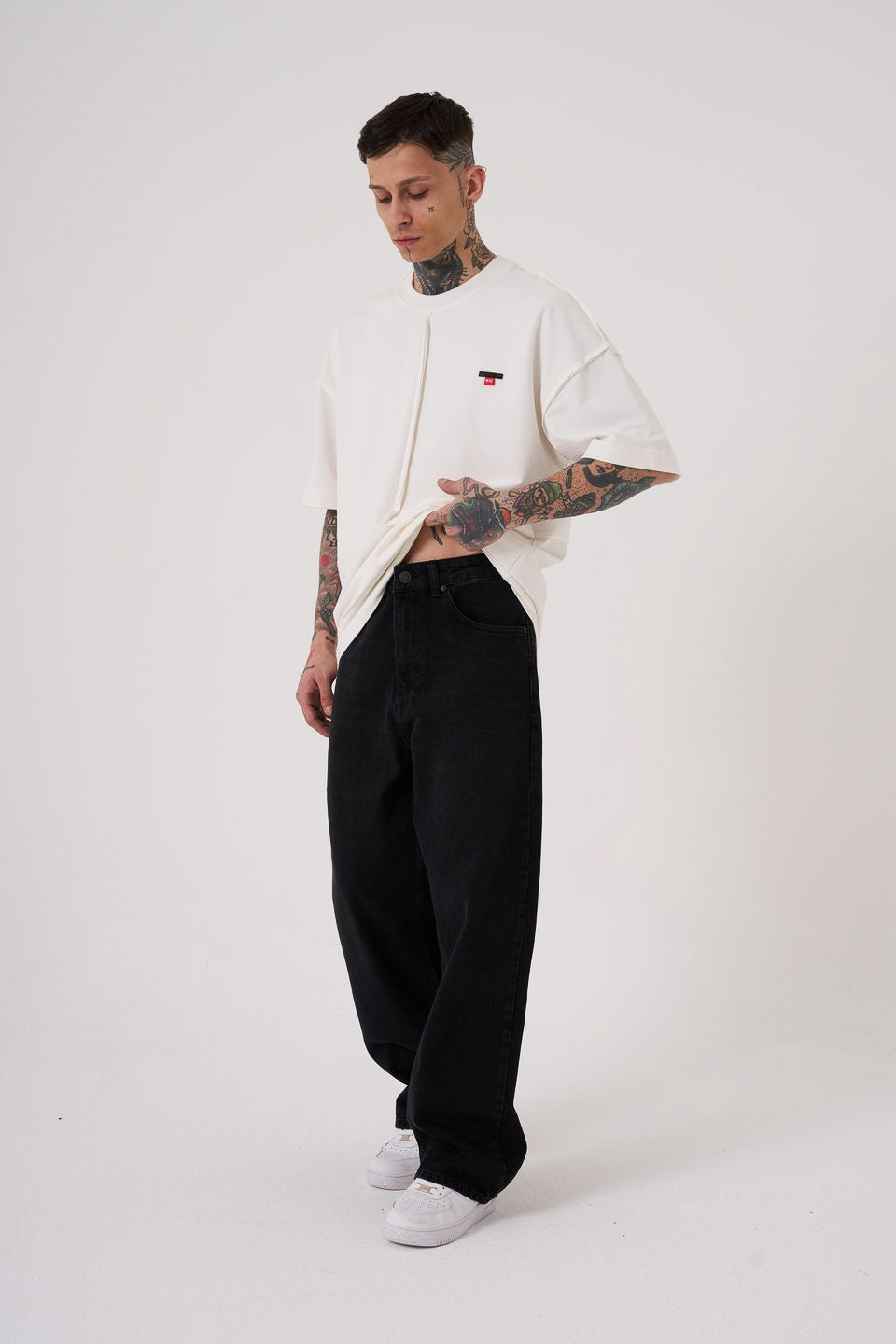 Jeansy Baggy Czarne D JEANS